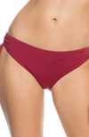 Roxy Beach Classics Side Tie Hipster Bikini Bottoms In Tibetan Red