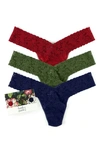 HANKY PANKY ASSORTED 3-PACK LOW RISE THONGS,49113PVPK
