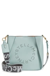 Stella Mccartney Perforated Logo Alter Napa Crossbody Bag In Dusty Blue