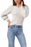 1.state Balloon Sleeve Crewneck Rib Sweater In Medium Heather