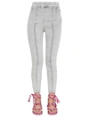 Isabel Marant Nanouli Slim-fit Mid-rise Distressed Stretch-denim Trousers In Grey