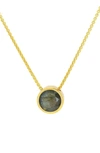 Dean Davidson Midi Signature Stone Pendant Necklace In Labradorite/ Gold
