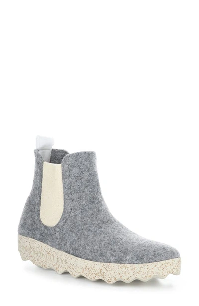 Asportuguesas By Fly London Caia Chelsa Boot In Concrete Tweed/ Felt