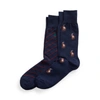 Polo Ralph Lauren Signature Pony & Striped Sock 2-pack In Navy Assorted