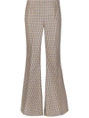 Stella Mccartney Houndstooth-pattern Flared Trousers In Beige