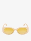 Alexander Mcqueen Beige Acetate Sunglasses With Logo Print In Beige