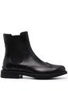 TOD'S PERFORATED LEATHER ANKLE BOOTS