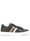 Madison.maison 3 Stripe & Your Out Leather Sneakers In Black