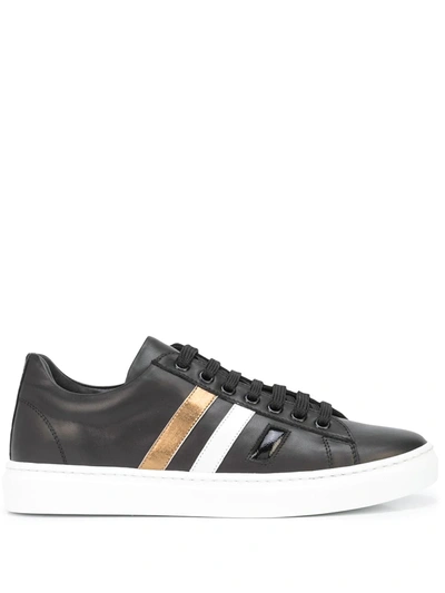 Madison.maison 3 Stripe & Your Out Leather Sneakers In Black