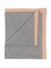 Siola Contrasting Border Cashmere Blanket In Grey