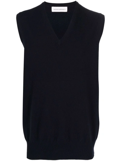 Extreme Cashmere V-neck Knitted Waistcoat In Blue