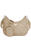 Prada Re-nylon Quilted Shoulder Bag In F0076 Celeste