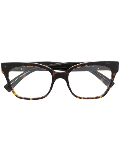 Versace Medusa-motif Square-frame Glasses In Brown