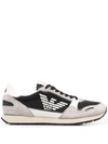 Emporio Armani Side Logo-print Sneakers In Beige