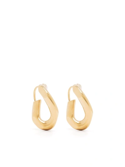 Maison Margiela Distorted Hoop Earrings In Metallic