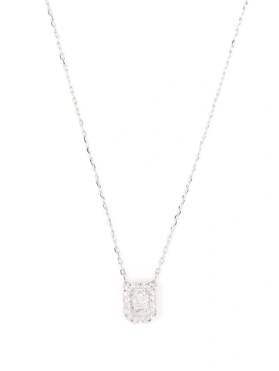 Swarovski Millenia Square  Embellished Necklace In Crystal,silver