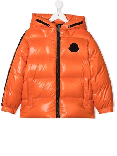 Moncler Idil Padded Hooded Jacket In 橘色