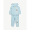 MOSCHINO BABY SKY BLUE LOGO-EMBROIDERED COTTON-BLEND TRACKSUIT SET 3-36 MONTHS 9-12 MONTHS