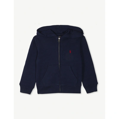 POLO RALPH LAUREN CRUISE NAVY ZIP-UP COTTON-BLEND HOODY 2-,67784899