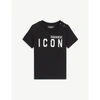DSQUARED2 BLACK ICON LOGO SHORT-SLEEVED COTTON T-SHIRT 6-18 MONTHS 24 MONTHS