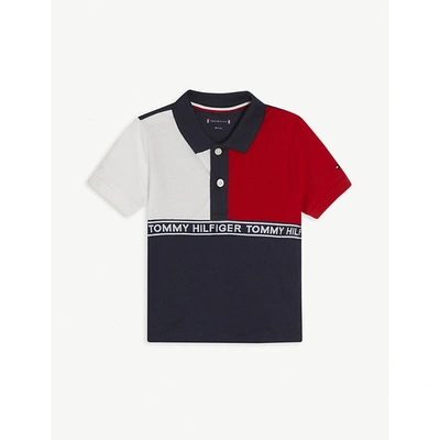 Tommy Hilfiger Babies' Multi Colour-block Cotton Polo Shirt 0-24 Months 9-12 Months