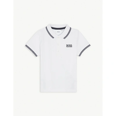 Hugo Boss Babies' Logo-embroidered Cotton Polo Shirt 3 Months-3 Years In White