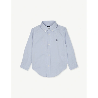 Polo Ralph Lauren Boys Bsr Blue Kids Logo-embroidered Cotton Long-sleeve Shirt 2-4 Years 3 Years
