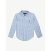 Ralph Lauren Kids' Blake Striped Cotton-poplin Shirt 2-4 Years In Bsr Blue/wht