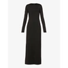 GIVENCHY WOMENS BLACK OPEN-BACK STRETCH-WOVEN MAXI DRESS M