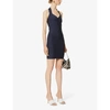 Herve Leger Womens Dark Navy Icon Halterneck Bandage Stretch-knit Mini Dress Xs In Dark Navy