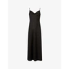 Allsaints Hadley Slip Midi Dress In Black