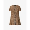 Valentino Womens Animalier Leopard-print Wool- And Silk-blend Mini Dress 6 In Animalier