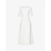 Gabriela Hearst Womens Ivory Seymore Wool, Cashmere And Silk-blend Midi Dress M In Ivory