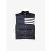 Thom Browne Stripe Down Puffer Vest In Navy