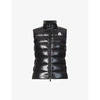 Moncler Womens Black Ghany Logo-embroidered Padded Shell-down Gilet Xs