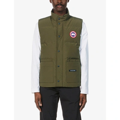 Canada Goose Mens Military Green Freestyle Padded Slim-fit Shell-down Gilet L