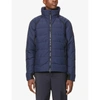 CANADA GOOSE CANADA GOOSE MEN'S ATLANTIC NAVY HYBRIDGE BASE FUNNEL-NECK SHELL-DOWN JACKET,40447106