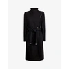 Ted Baker Womens Black Rose Wrap Wool-blend Coat