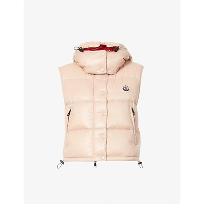 Moncler Alpiste Padded Shell-down Gilet In Pink