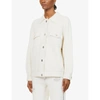 Barrie Womens Niveous Loose Cashmere And Cotton-blend Jacket Xs/s In Niveous