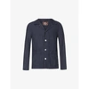 Oscar Jacobson Mens Navy Hampus Relaxed-fit Linen Shirt Jacket L