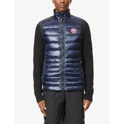 Canada Goose Mens Atlantic Navy Hybridge Lite Funnel-neck Shell-down Gilet M