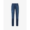 7 For All Mankind Slimmy Luxe Performance Plus Slim-fit Stretch-denim Jeans In Mid Blue