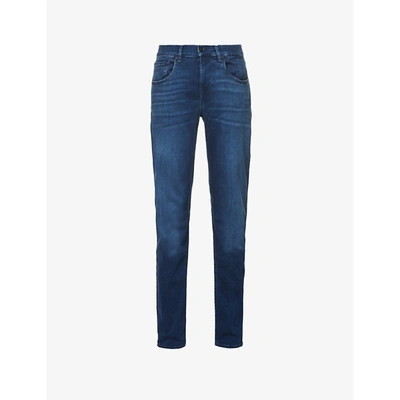7 For All Mankind Slimmy Luxe Performance Plus Slim-fit Stretch-denim Jeans In Mid Blue
