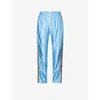 GUCCI GUCCI MENS AZURE MIX STRIPED-PANEL TAPERED JERSEY TRACKSUIT TROUSERS,46112420