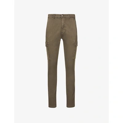 Replay Jaan Hyperflex Slim-fit Slim-leg Cotton-blend Cargo Trousers In Army
