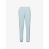 LES TIEN WOMENS DUSTY BLUE TAPERED HIGH-RISE COTTON-JERSEY JOGGING BOTTOMS S