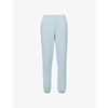 Les Tien Womens Dusty Blue Tapered High-rise Cotton-jersey Jogging Bottoms S