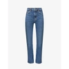 Re/done Womens Worn In Saf 70s Straight-leg High-rise Stretch-denim Jeans 27 In Worn In Saf