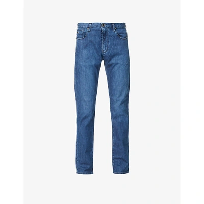 Emporio Armani Mens J45 Regular-fit Stretch Denim Jeans In Blue, Brand Size 30